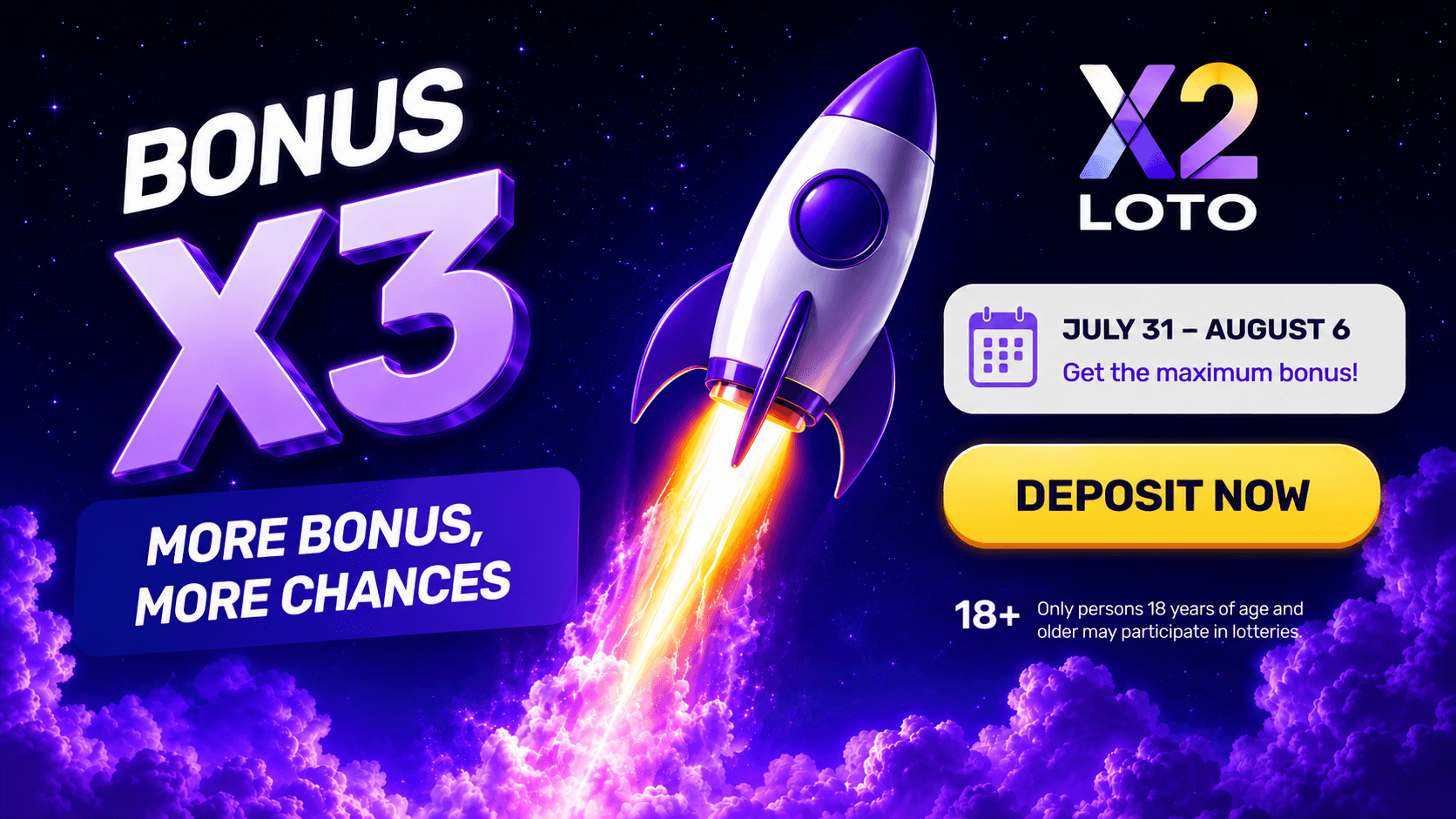 The "X3 Bonus" promotion is launching at X2 LOTO.